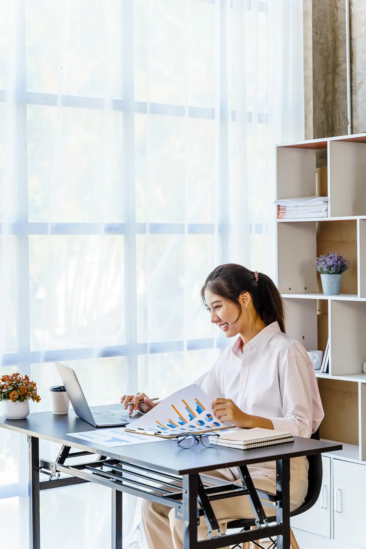 Accountant working through a client's financials